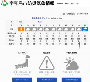 宇和島市防災気象情報 宇和島市ホームページ 四国 愛媛 伊達十万石の城下町