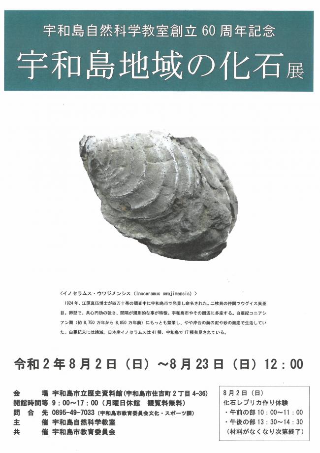 宇和島地域の化石展について（宇和島自然科学教室創立60周年記念企画展示）の画像