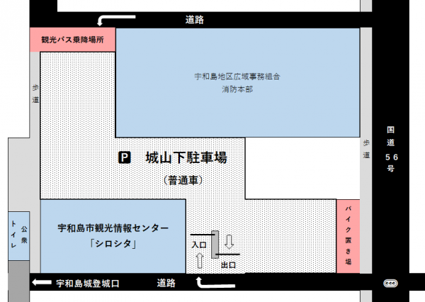 城山下駐車場全体図