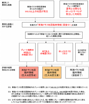 「臨時情報発表の流れ」