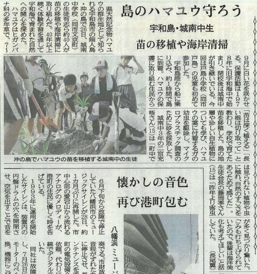 ハマユウ　愛媛新聞記事