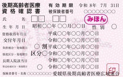 資格確認書（イメージ）