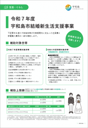 宇和島市結婚新生活支援事業チラシ表
