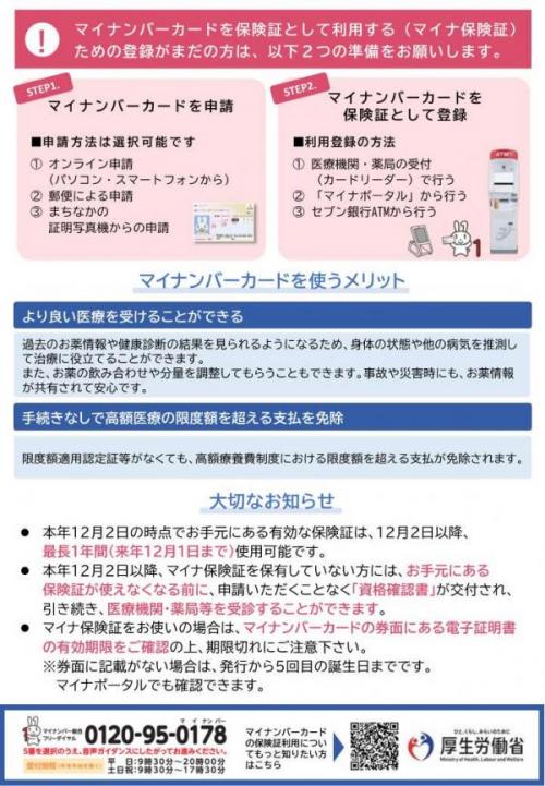 マイナ保険証について①