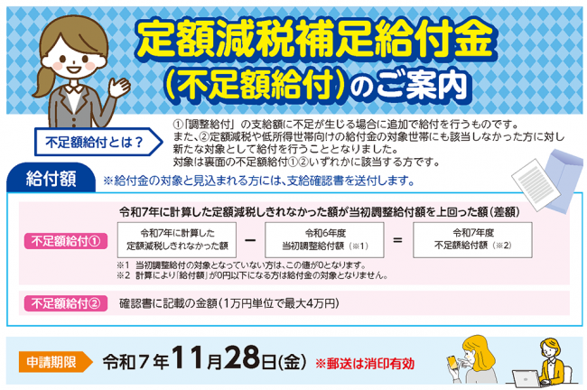 定額減税補足給付金（不足額給付）のご案内