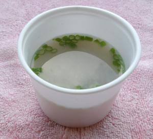 じゃこ天入り麦みそ汁