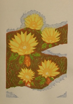 多色刷り体験福寿草版画画像