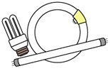 直管形・丸形・電球形の蛍光灯