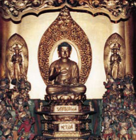 木造薬師三尊像のうち中尊坐像