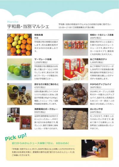 チラシ裏(宇和島・当別マルシェ)